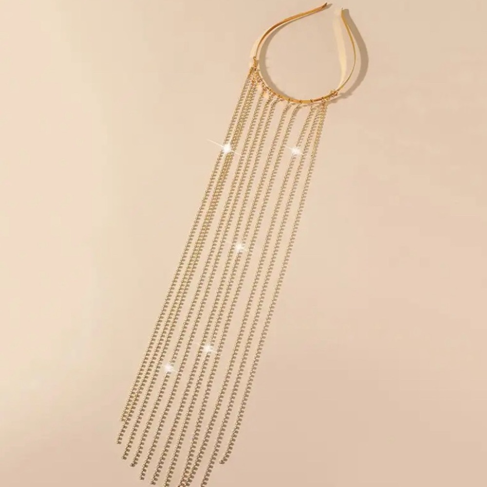 2 in 1 | Golden Sparkling Headband Hair Accessory Wedding Party Casual - Picture 4 of 8